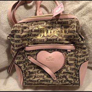 JUICY COUTURE TAN AND PINK BOOKBAG